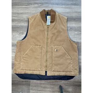 VTG Y2K CARHARTT V02 USA Men’s XL Reg Brown Quilt Lined Vest Very Nice Condition